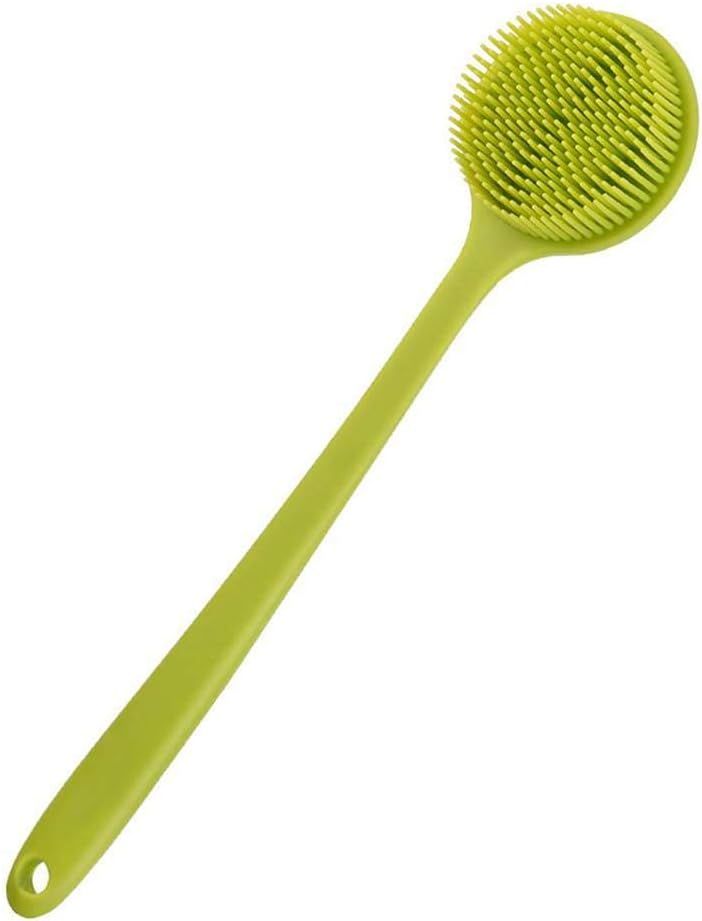 Westeng Silicone Bath Brush Massage Brush Soft Hair Long Handle Back Brush Bath Shower Brush