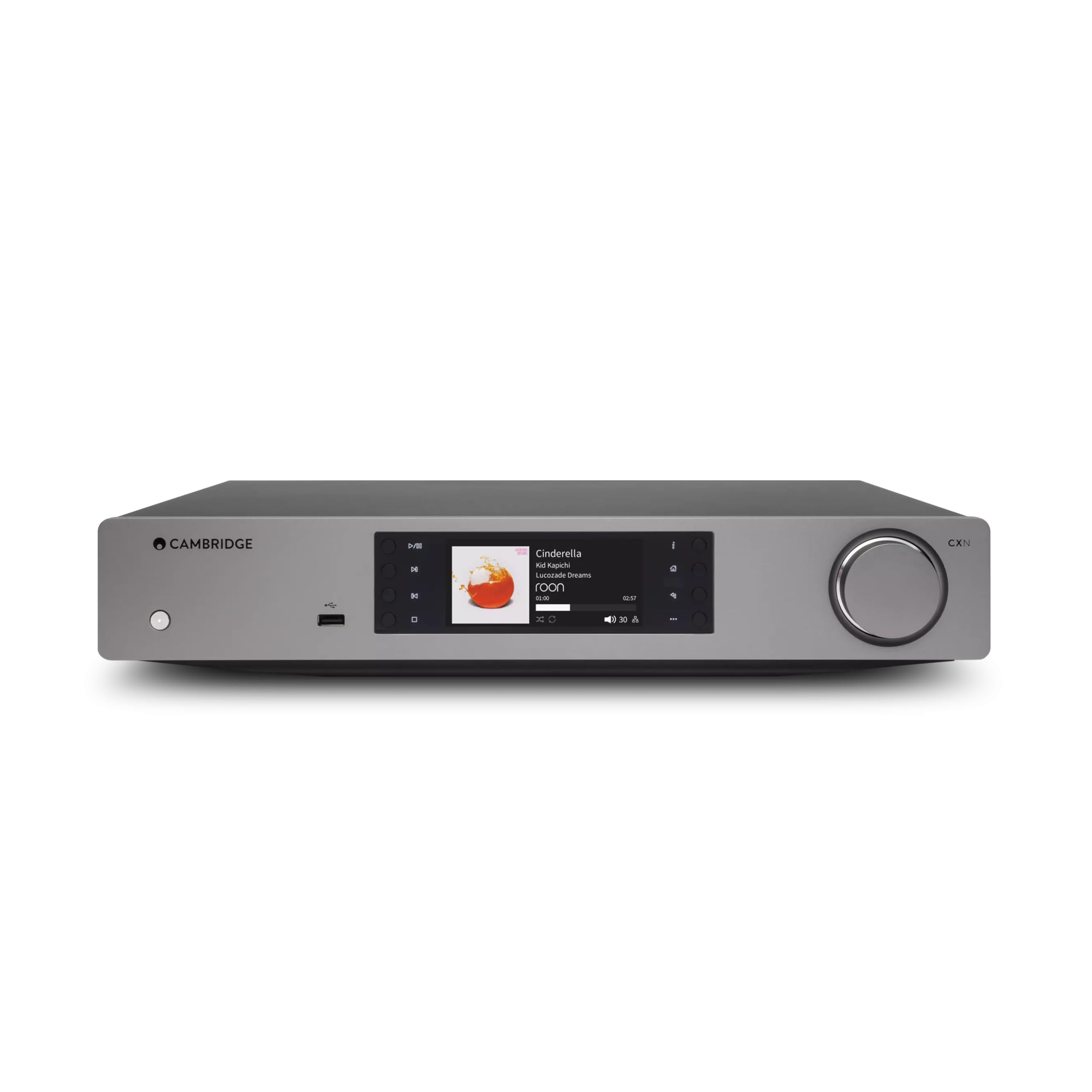 Cambridge Audio CXN (V2) - Separate High Resolution WiFi Network Audio Player, Streamer and Pre Amp with Display Featuring Chromecast Built-In, Internet Radio and Wolfson DAC - Lunar Grey