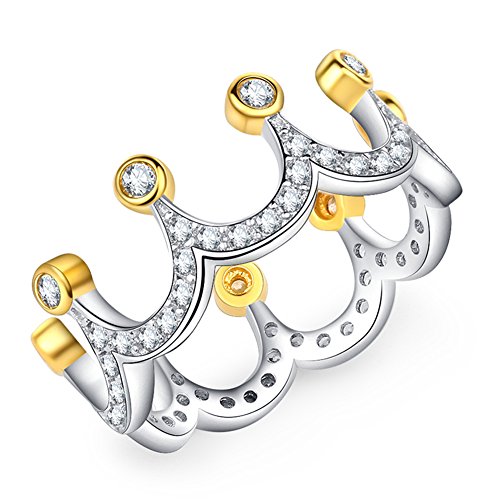 Princess Crown Rings Women Gold Plated Platinum AAA Cubic Zirconia Ring Girl Gift Wedding USA Sizes 5-10 (7) Princess Crown Rings Women Gold Plated Platinum AAA Cubic Zirconia Ring Girl Gift Wedding USA Sizes 5-10 (7)