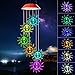 Solar Sunflower Wind Chime, for Mom for Wife for Grandma from Daughter, Outdoor Decor, Aunt Gifts,mom Gifts,Birthday Gift,Gardening Gift,Color Wind Chime,Commemorative Wind Chime