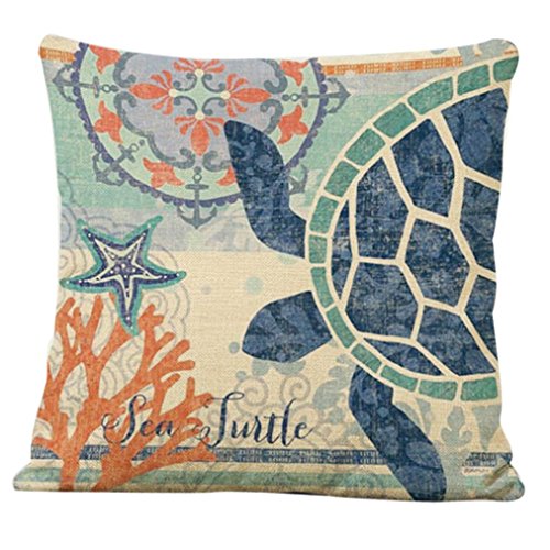 Pillowcase, Ammazona Marine Style Cotton Linen Cushion Cover Sofa Waist Throw Pillow Case Home Decor (G)