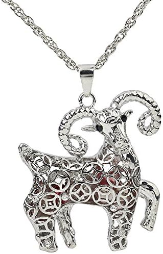 CAETLELucky Goat Sheep Hollow Pendant Necklace Unisex Women Girl Lady Boy