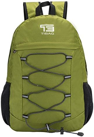 25L TIBAG Water Resistant Lightweight Packable Folding Foldable Daypack Backpack (ARMY GREEN, LARGE)
