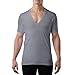 Men's Sweatproof Undershirt | Cotton Deep V Neck T-Shirt with Underarm Sweat Pads | Original Fit | Aluminum-Free Alternative | Heather Grey | Large