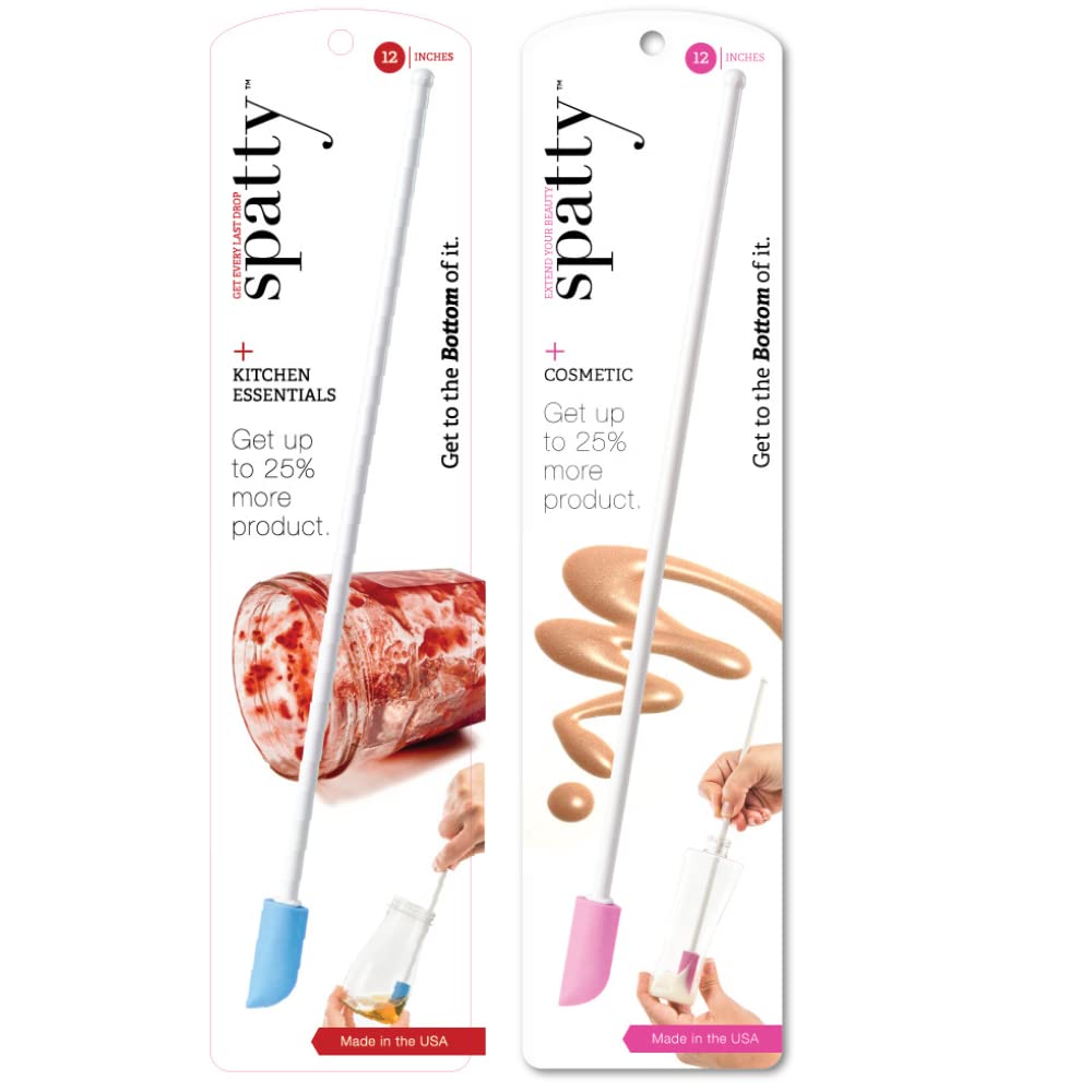 Photo 1 of ***ONLY ONE*** Spatty Daddy Spatula 2 Pack (6 and 12 Inch Pink/Blue Bundle) Shark Tank, Mini Makeup Tool, Stocking Stuffers, Gifts for Women, Adult Stocking Stuffers, Small Scraper Tool, Lip Gloss Spatula