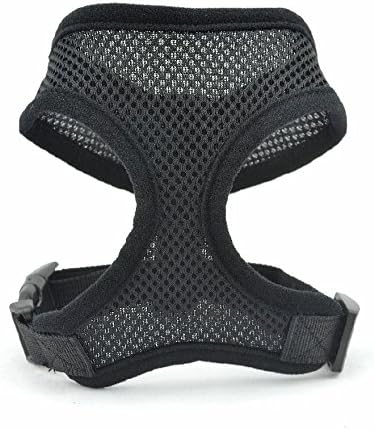 Harukokoro(TM)Adjustable Breathable Mesh Fabric Dog Harness For Small Dogs, Puppy, Medium Dogs, Large Dogs.(Black,S)