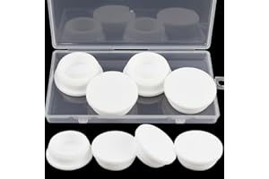BOPOREAE 4 Pcs 39.3 mm/1.55 in Silicone Rubber Plug for 38.3 in Round Holes, Waterproof T Type Rubber Stoppers, Soft Flexible Snap-On Seal Plugs Tube Pipe End Covers Caps Inserts, White