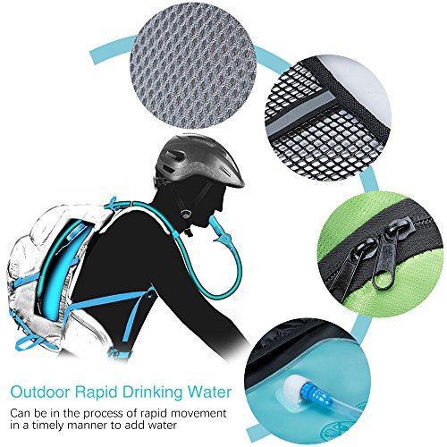 Hydration Backpack, Bukm UltraLight 2L Hydration Pack with Water Bladder Camping Hunting Running Hiking Cycling Walking Climbing Skiing Bag Daypack for Men Women Kids (Green) - Thumbnail 4