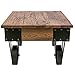 Harper & Bright Designs Solid Wood Coffee Metal Wheels, End Table/Living Room Set/Rustic Brown