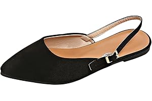 Loafer Flat Pointed Toe Shoes for Women Comfortable Ankle Straps Classic Dressy Slingback Flat