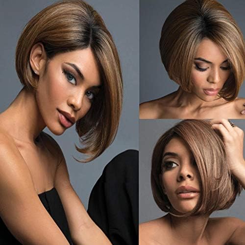 Lady Girl Short Bob Straight Hair Wigs, Thin Bang Full Hair Wig Party Cosplay Hair Wigs,Wigs Short for Black Women