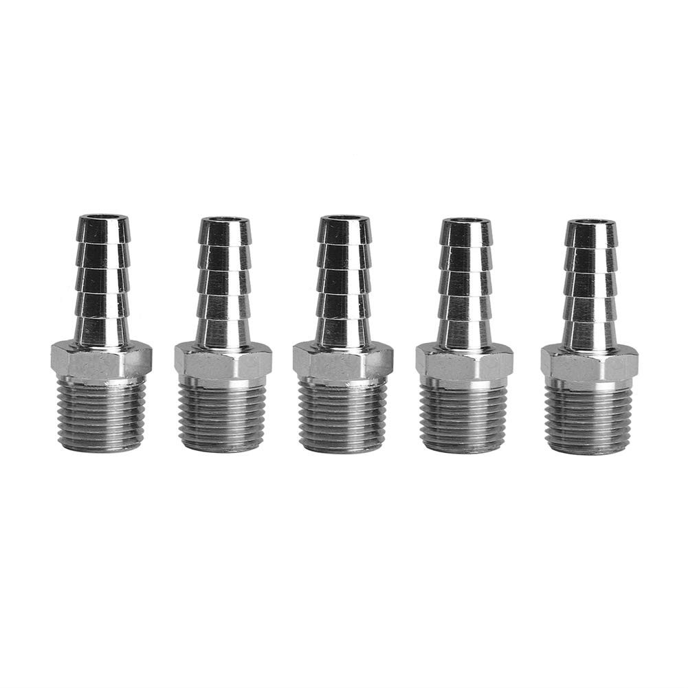 Beduan Stainless Steel 1/4" Hose Barb to 1/8" Male NPT Home Brew