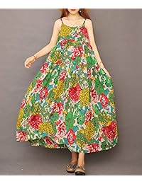 Vestido largo estilo bohemio con estampado floral para dama, cintura imperio, con correa de espagueti, para verano, playa, verano, XS-5X E75