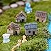 MagiDeal 1 Set 4 Miniature Dollhouse Bonsai Craft Fairy Garden Glass Vase Thatched Hut Decor