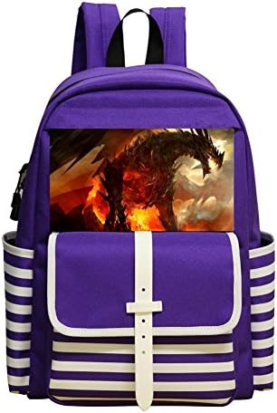 Fire Dragon Children Kids Student School Bag School Backpack