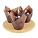 Zenlogy Tulip Cupcake Liners - Brown for Standard Size Cupcakes and Muffins - 120 Pieces per Box - Perfect for Extra Toppings on a Cupcake