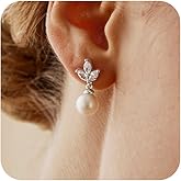 SELSHE SELSHE Dangle Earrings for Women, 14k Gold Plated Pearl Drop Earring Dainty Gold Earrings for Women Trendy Cute Prom Bridal Earring Long Wedding Pearl Earring Formal Jewelry