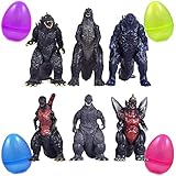 PARK AVE 6 Godzilla King of All Monsters Figurines Inside 8 Inch Jumbo Plastic Easter Egg - Great Party Favor Gift