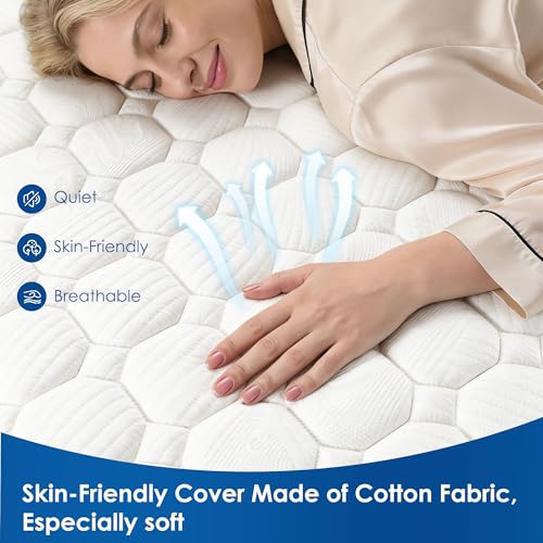 EDIMENS Spring Hybrid Mattress 90x200 cm - 25cm Medium Firmness Mattress for Spine Support Pressure Relief, Edge-to-Edge Support System | Pressure Relief Foam & Breathable Knit Fabric, Durable