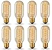 Besdeal Vintage Antique Bulb 40-W, Edison Style T14, Spiral Filament, 8 Pack