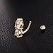 CrazyPiercing Reverse Belly Button Ring, Cross Cubic Zirconia Dangle Body Navel Ring Barbell Piercing 14G (Clear Heart Belly Ring)