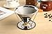 LeafLoveLife - Premium Pour Over Coffee Filter - Standard 1-to-4 Set Cup Stainless Steel, Ultra-Fine Double Mesh Paperless Dripper Cone with Silicone, Dishwasher Safe