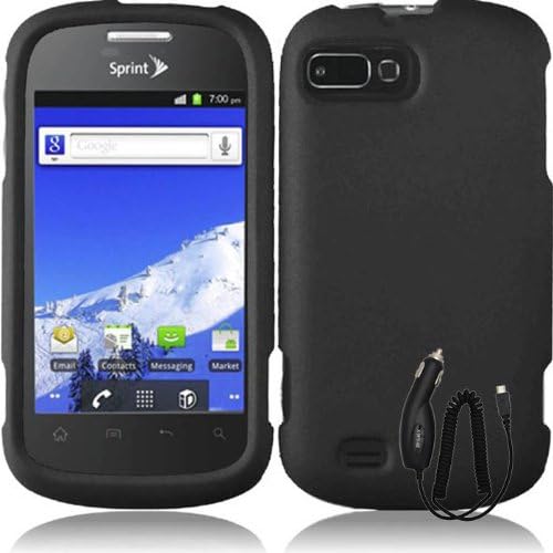 ZTE VALET Z665C BLACK RUBBERIZED COVER SNAP ON HARD CASE + FREE CAR CHARGER from [ACCESSORY ARENA]