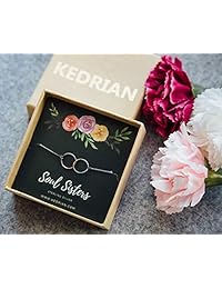 KEDRIAN Soul Sisters Bracelet, 925 Sterling Silver, Friendship Bracelet, Best Friend Bracelet, for Women, Friendship Gifts for Women