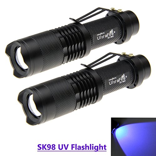 UltraFire SK98 UV Flashlight - The Original 100 Lumen Ultra Bright, LED Mini 3 Mode Flashlight,Waterproof Flashlight torch