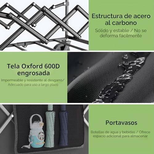 Plegable 220L / 150 kg, Ruedas Todoterreno para Playa y Césped, Asa Ajustable, Fácil de Plegar, Cabe en Maletero, Carro para Camping, Compras y Jardín, Negro