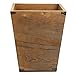 MyGift Dark Brown Torched Wood Design Waste Bin/Small Decorative Trash Can for Bedroom, Bathroom & Office
