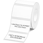 NIIMBOT M2 Thermal Transfer Labels 1.96" x 1.18" (50x30mm), Only for M2 Label Maker, PET Material, Waterproof and High-Temperature Resistance, Long Storage Time, White Label Tape