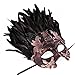 Mens Roman Copper Masquerade Mask with Feathers