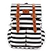 Kaydee Baby Unisex Canvas Diaper Tote Backpack Bag with Stroller Straps and Changing Pad - for Men and Women (Black and White Stripe)