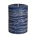 Navy Blue Rustic Pillar Candle - 3x4 inches - Unscented Handcrafted Candle by Nordic Candle