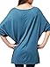 Allegra K Women Short Batwing Sleeve Portrait Pattern Loose Fit Tunic Top, Navy Blue, Small / US 6