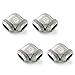 Bitspower Dual Enhance Multi-Link Adapter Fitting for 12mm OD Rigid Tubing, 90 Degree Angle, Black Sparkle, 4-Pack