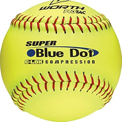 Amazon Com Worth 47 525 Synthetic Blue Dot Sfb 12 Dzn Slow Pitch Softballs Sports Outdoors