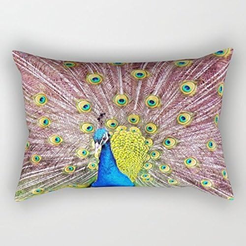 Peacock Pattern 04 Lumbar Pillowcase Throw Pillow Cover 20x30 Inches