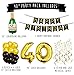 40th Birthday Party Pack – Black & Gold Happy Birthday Bunting, Poms, and Swirls Pack- Birthday Decorations – 40th Birthday Party Supplies