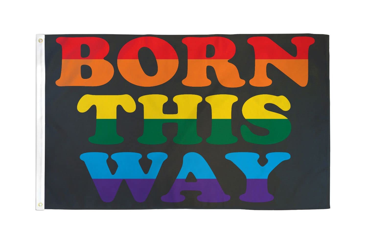 AZ FLAG - Rainbow Born This Way Flag - 3x5 Ft - 100D Polyester Gay Pride Banner with Two Metal Grommets - Fade Resistant - Vivid Colors - 3' x 5' Feet - 150x90 Cm — image 1
