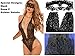 Rozegaga Womens Floral Lace Deep V-Neck Babydoll Open Back Teddy Lingerie OneSize Black