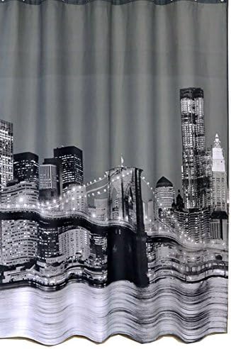 Danluolan Grey Bridge River City Design Bathroom Fabric Shower Curtain 180cm180cm