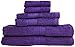 J&M Home Fashions, Cotton Bath Towel Sets,2 Bath Towels 27 x 52, 2 Hand Towels 16 x 27 and 2 Washcloths 13 x 13 6-Piece, Purple