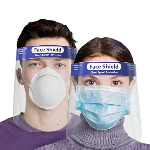 Multipurpose Reusable Face Shield, Full Face Protector, Pack of 2 (Size 9''*13