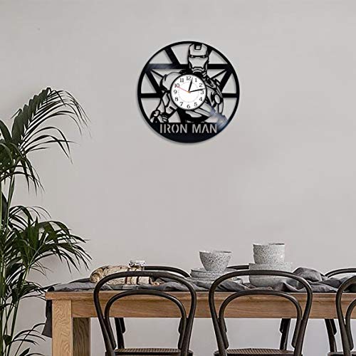 Kovides Man of Iron Vinyl Clock 12 Inch for Fan Movie Original Home