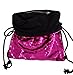 ZTMY Glitter Sequins Drawstring Backpack Sackpack Outdoor Shoulder Bag for Travel Shopping Sport, Blue/Pink