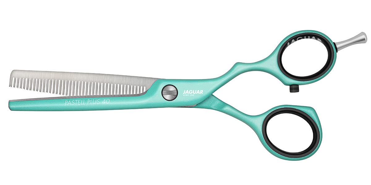 Jaguar White Line Pastel Plus 40 Offset Texturing Scissors, 5.5-Inch Length, Mint, 0.03597 kg