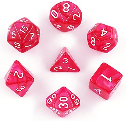 Polyhedral D&D Dice Set - Set of 7-Die Dice for Dungeons & Dragons Dice Games, Pathfinder, Magic The Gathering (MTG), Math Games and More