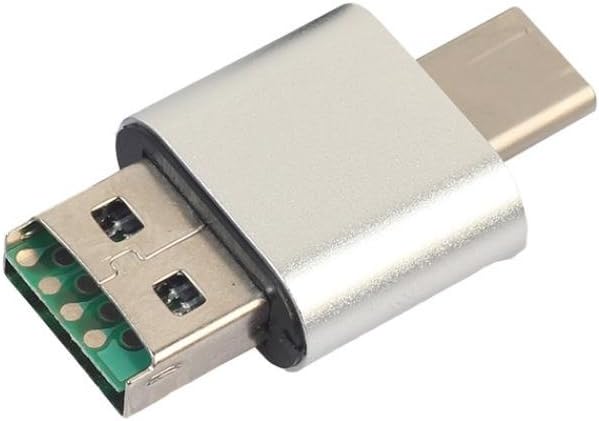 INVERSE Card Reader OTG Type C to USB 2.0 Micro SD TF Card Reader Adapter for Android Phone (Silver)